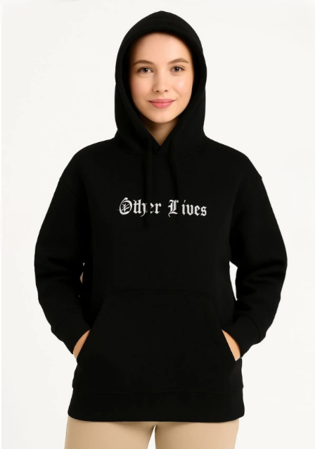 Kadın kapşonlu sweatshirt “Other Lives“ baskılı