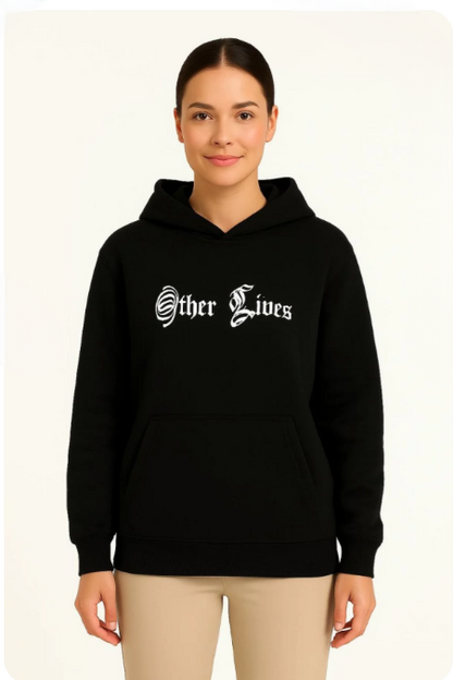 Kadın kapşonlu sweatshirt “Other Lives“ baskılı